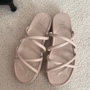 A New Day Women's Beige Strappy Sandals